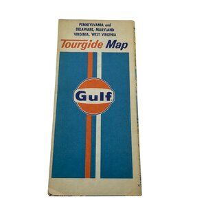 1973 Gulf Tourgide Map For Pennsylvania Delaware Maryland Virginia West Virginia